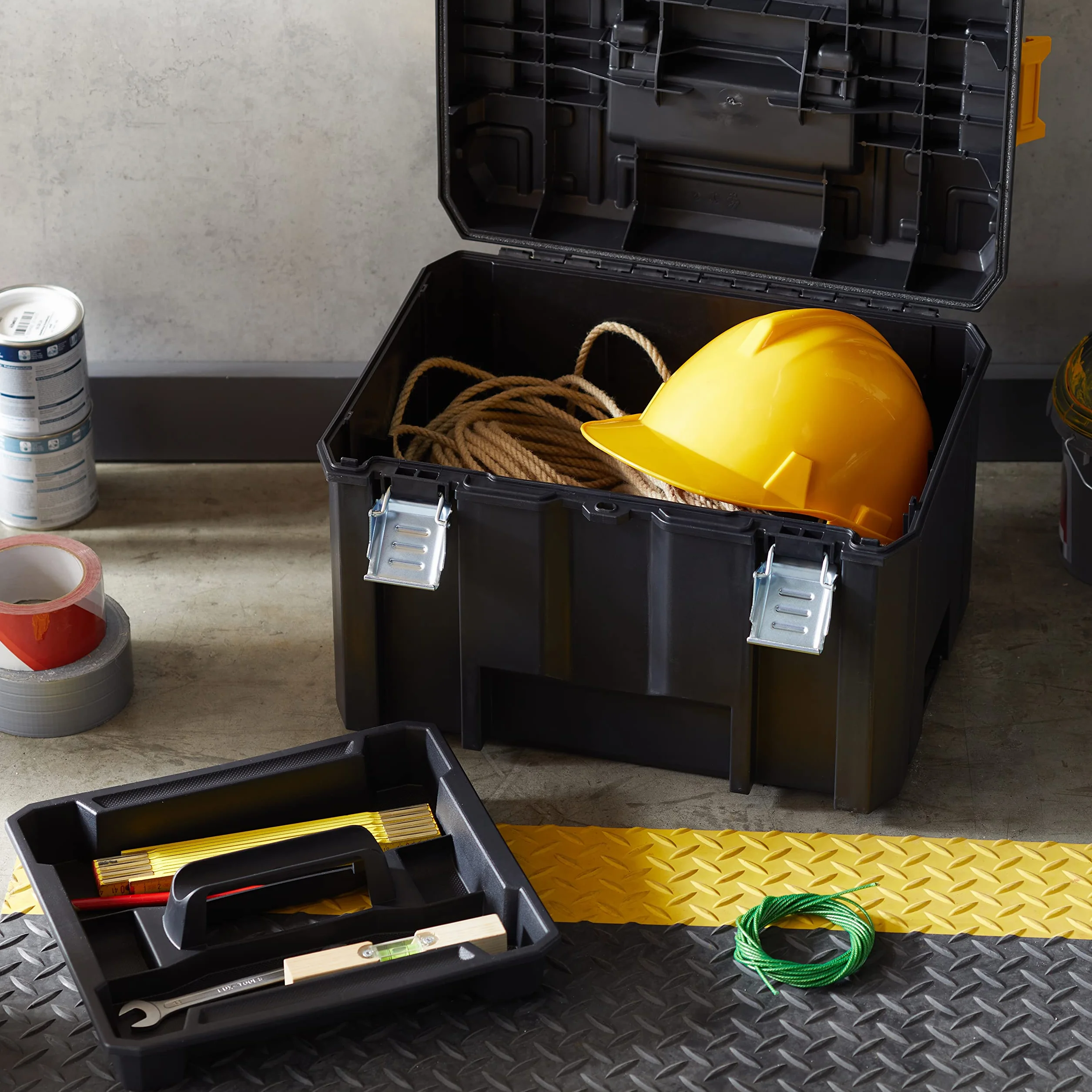 DEWALT TSTAK VI Unità profonda porta elettroutensili con vasca portaoggetti DWST83346-1