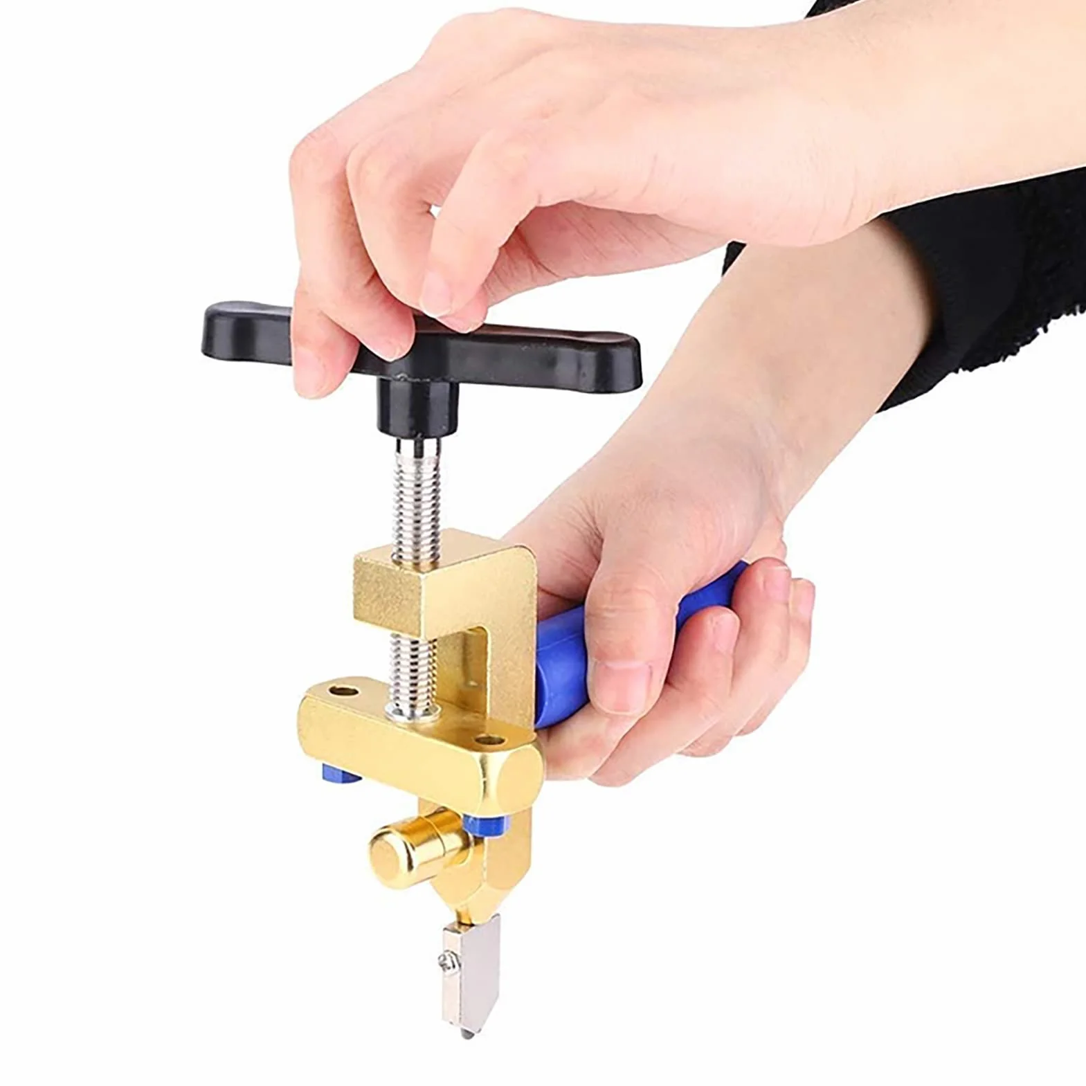 Utensile per tagliare piastrelle di vetro per Ceramica Integrata Multifunzionale, Tagliapiastrelle Vetro Professionale Apriutensile Manuale in Oro con Elevata Resistenza e Durezza