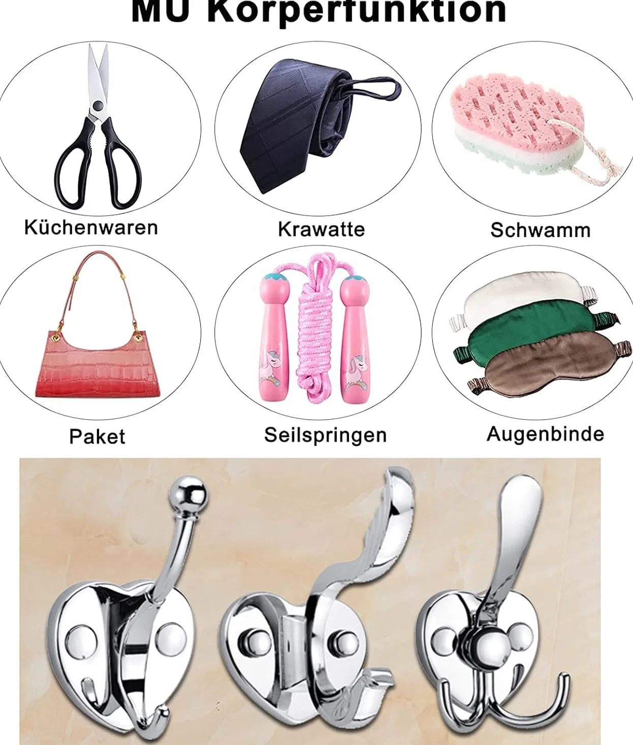 Ganci da muro, 8 Pezzi Ganci for Accappatoio a Doppia Punta Appendiabiti Doppi for Porta con Viti a Parete for Appendere Cappello Cravatta Vestiti Asciugamano for Camera da Letto Bagno Cucina,A
