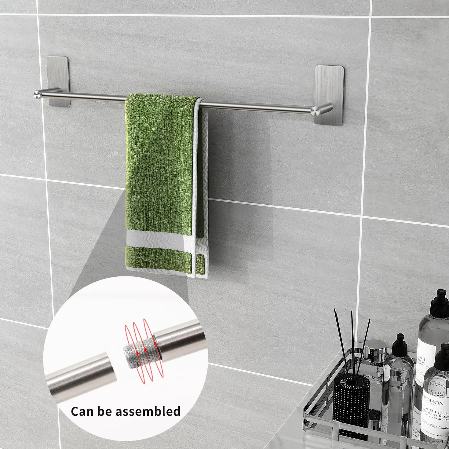Vista Portaasciugamano da Bagno Autoadesivo 40cm Acciaio Inox