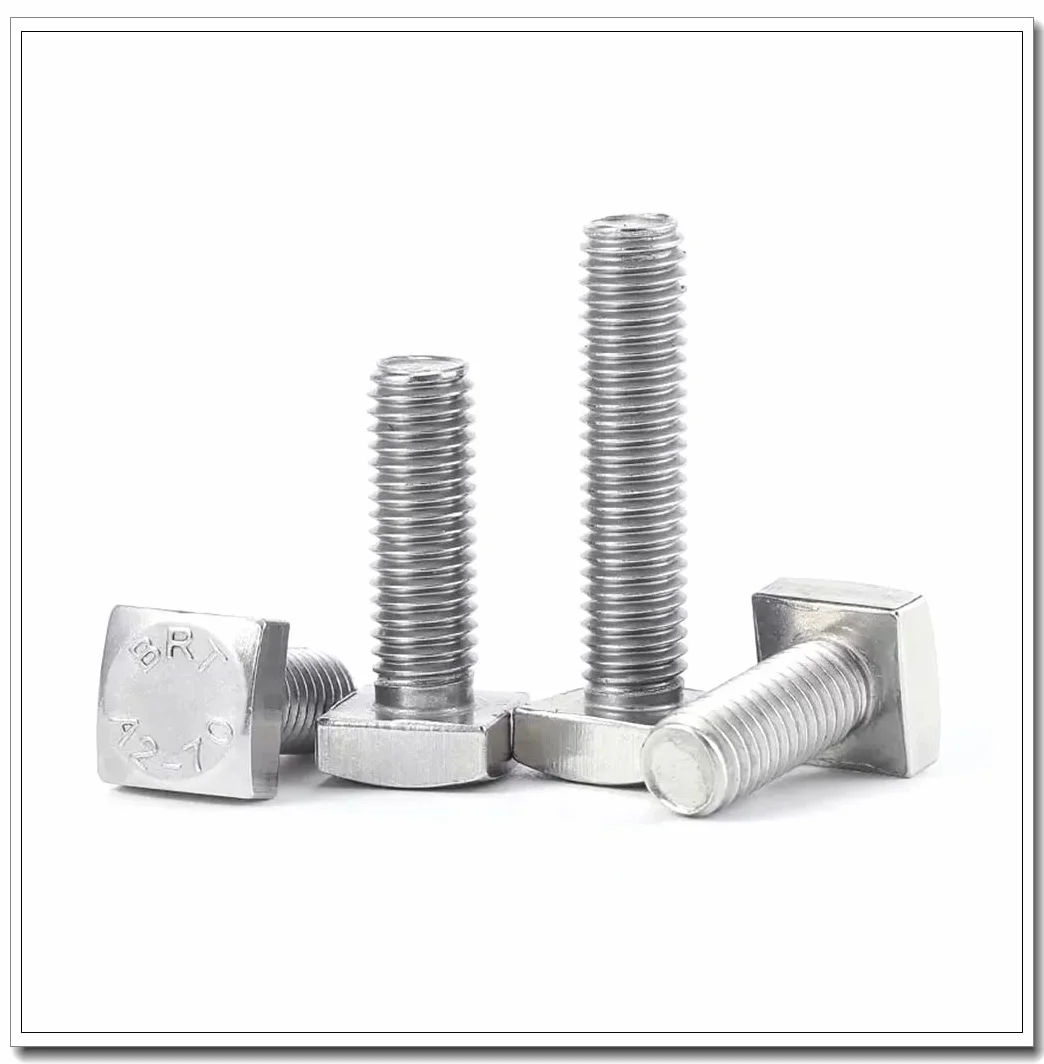 Bullone Testa Quadrata M8x60mm Acciaio Inossidabile 304 4 Pezzi