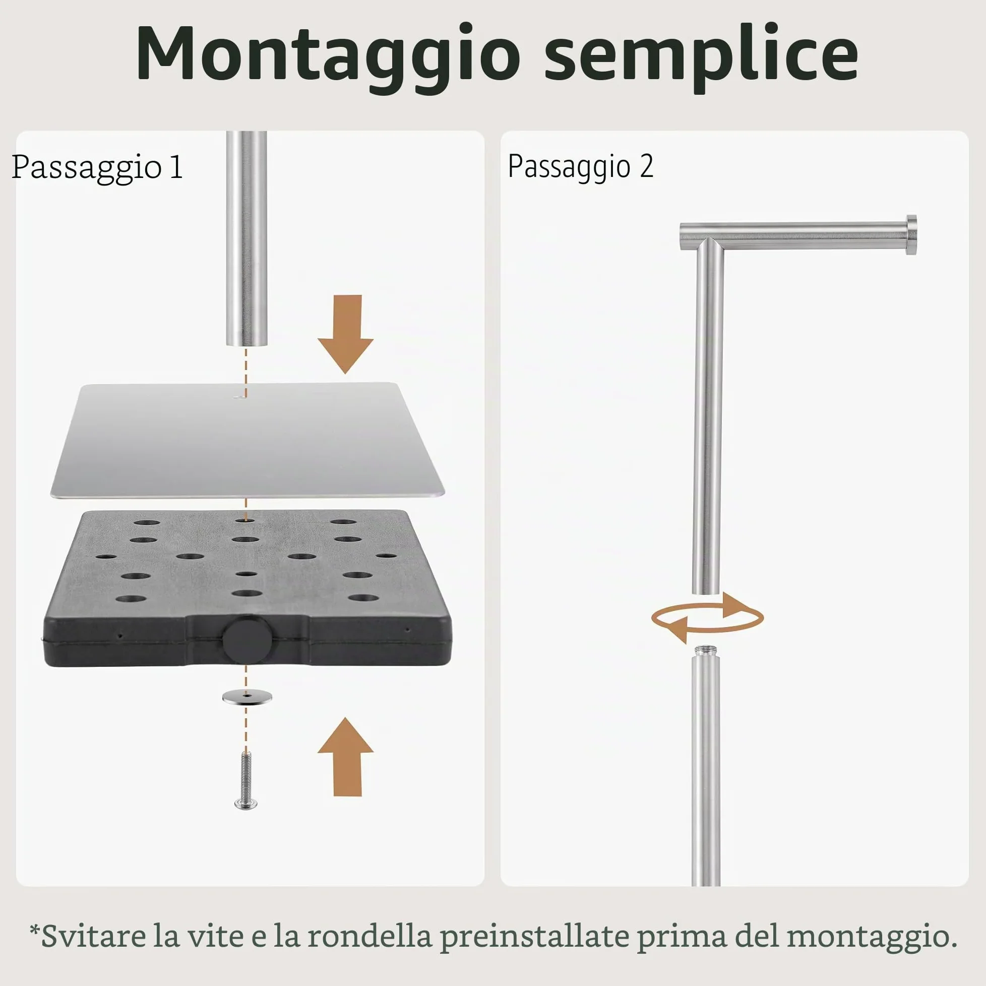 KES Porta Carta Igienica Autoportante Supporto per Bagno Porta Carta Igienica Acciaio Inossidabile Acciaio Spazzolato, BPH286S1A-2 | Base ponderata in acciaio inox SUS304, finitura spazzolata, BPH286S1A-2