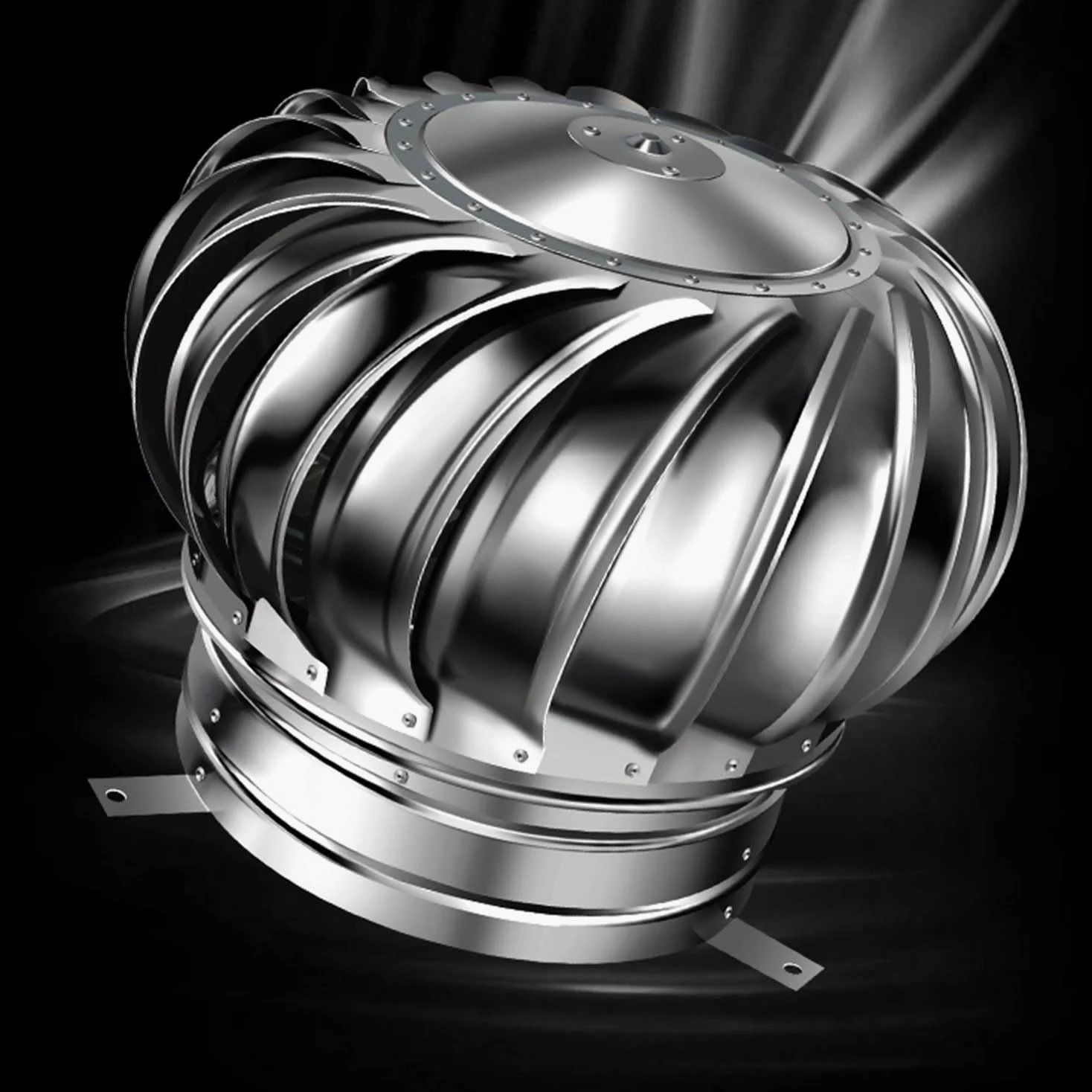Comignolo Girevole Fumaiolo, Cappello Zincato Eolico, Fumaiolo Tondo Rotondo in Acciaio Inox, Cappello Eolico per Camini, 110/160/200/250/300/400mm (Misurare : 160mm/6.3in)