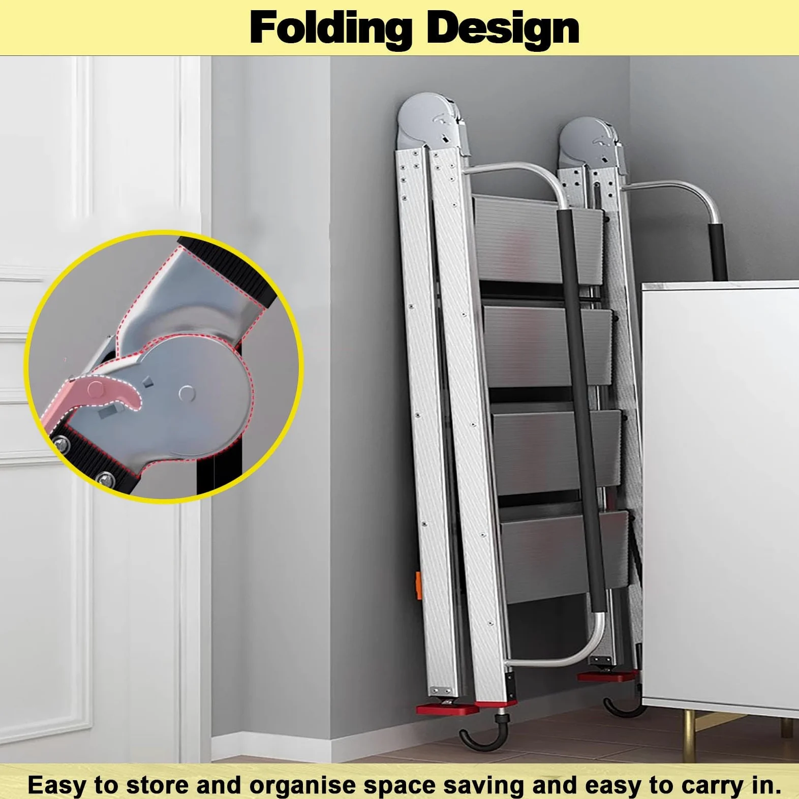 Scala Portatile per Letto a Castello, Scala a pioli Resistente per Un Facile Accesso a luoghi elevati, Soluzione di Fuga d'emergenza per Uso Domestico e Commerciale.