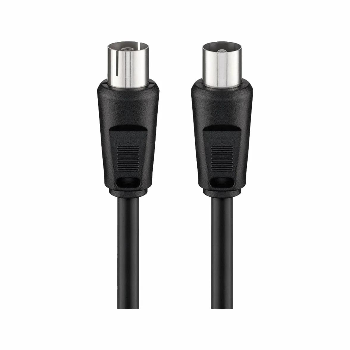 Goobay 11720 Cavetto Coassiale Antenna Coax 9.5 mm (70 dB), Schermatura Doppia, Nero, 1.5 m Lunghezza del Cavo