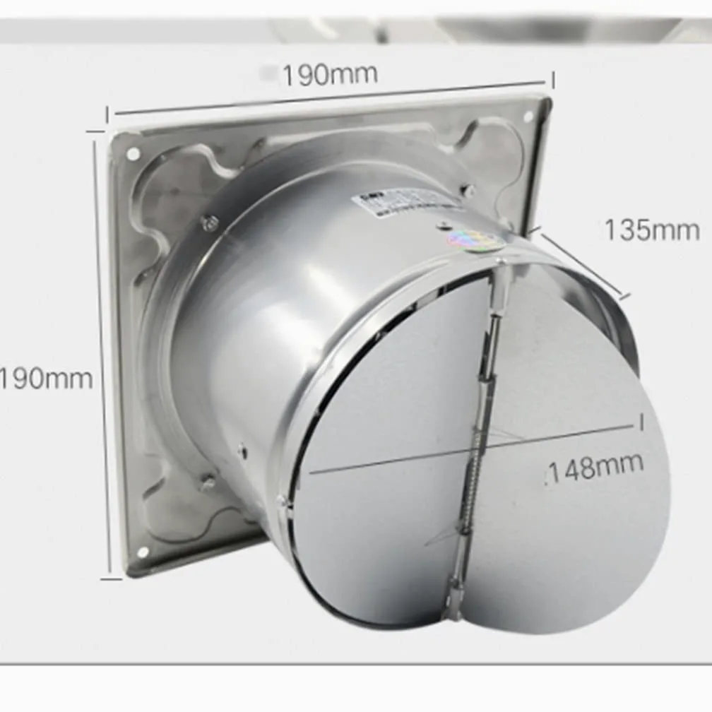 Aspiratore da Bagno, aspiratore da Cucina 6", Silenzioso con valvola di ritegno con Copertura Protettiva in Rete per Bagno/Cucina/Soggiorno