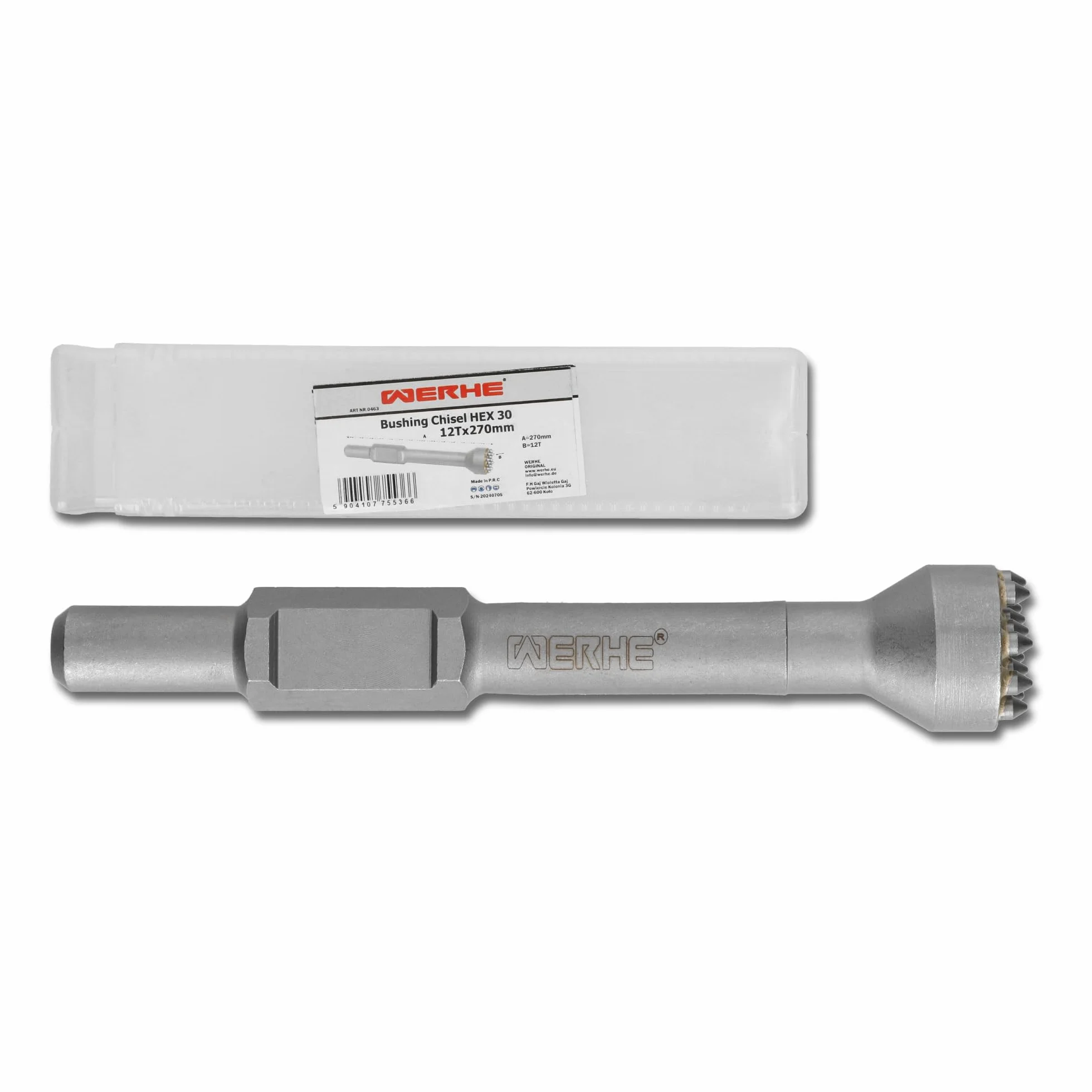 WERHE Bocciardatore HEX30 12 denti 270 mm quadrato per calcestruzzo