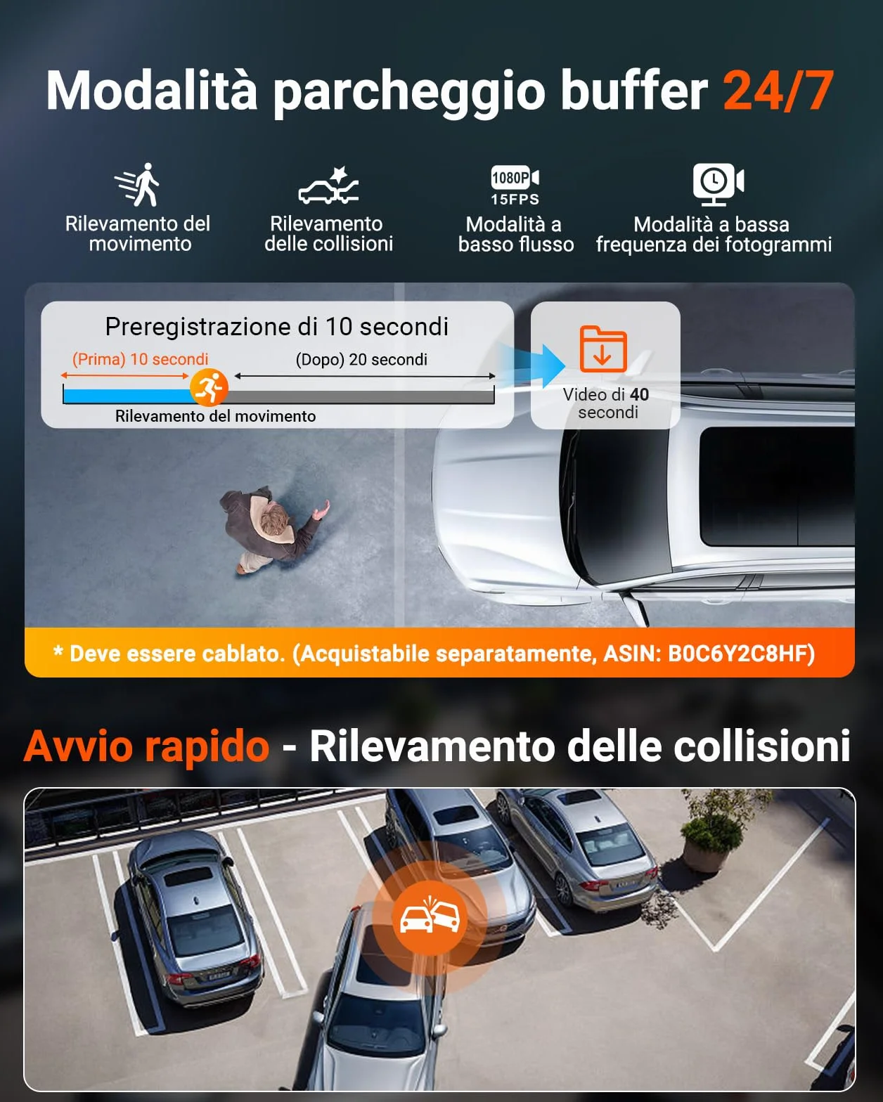 VANTRUE N4S Tripla Dashcam Auto 2.7K+2.5K+2.5K Anteriore Interno Posteriore, 5GHz WiFi GPS Camera Infrarosso, 3 Canuax HDR 360 Gradi, Controllo Vocale Francese, 10s Pre-Registrazione, Max 1 TB