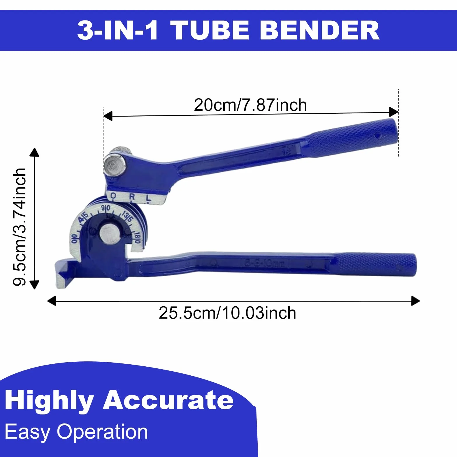 Strumento Piegatubi Manuale, Curvatubi Manuale per Tubi, Piegatubi Rame 180 Gradi, 3 in 1 Pinza Piegatrice per Tubo, 1/4"5/16" 3/8"Curvatubi Per Tubo Rame Rame Alluminio Ottone Metallo Metallo