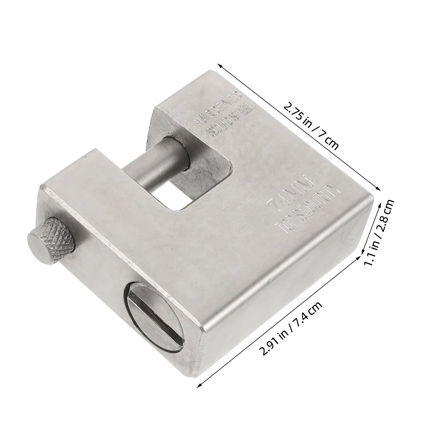 Lucchetto a forma di D, lucchetto in ferro ad alta sicurezza con chiavi, serratura pesante con chiave diversa per container, magazzino, garage, porte, capannoni, serrande, cancelli, argento