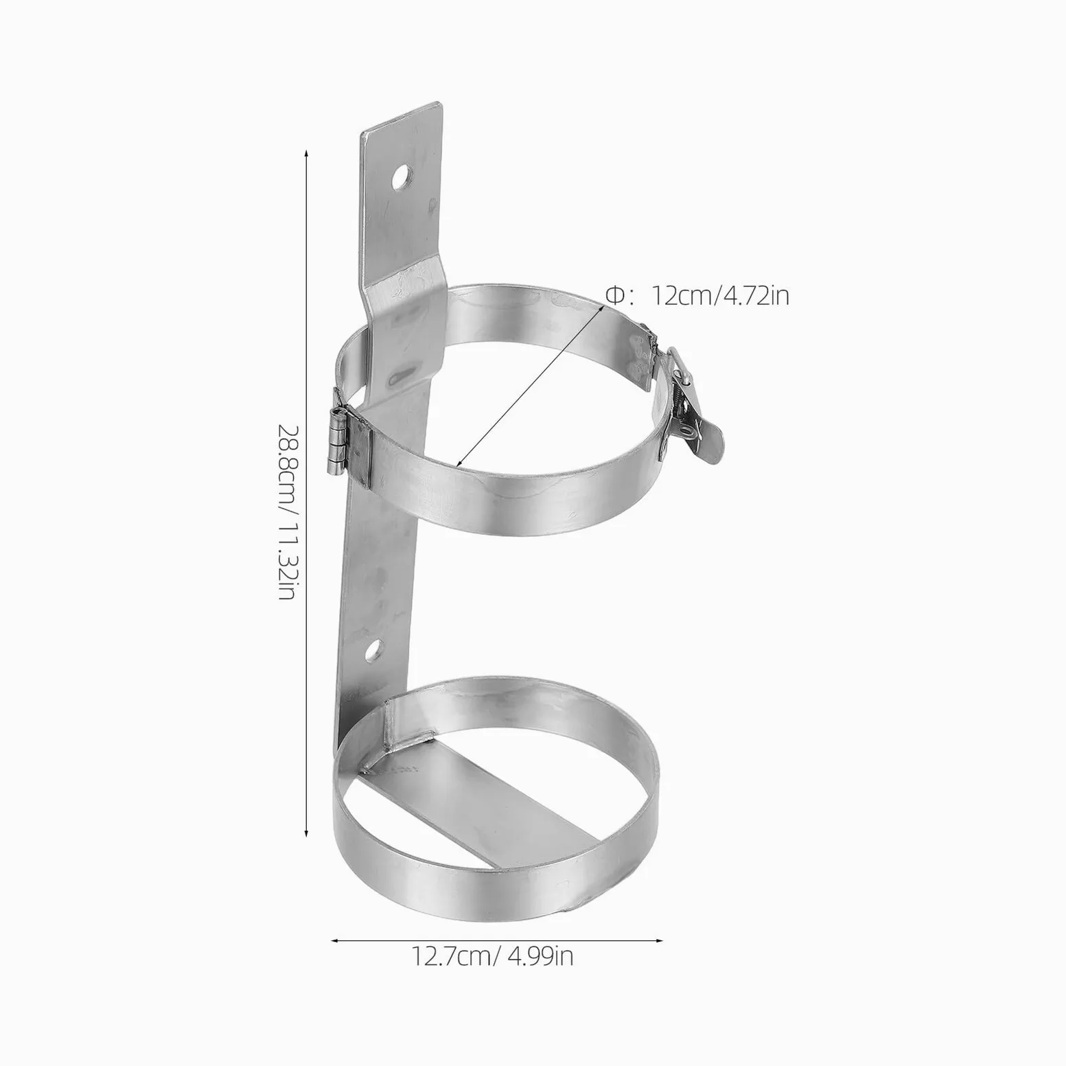 Supporto per Estintore 2 Kg in Acciaio Inox Sgancio Rapido, Staffa da Parete Resistente per Auto, Casa, Camper e Camion, Porta Estintore Compatto per Sicurezza Antincendio