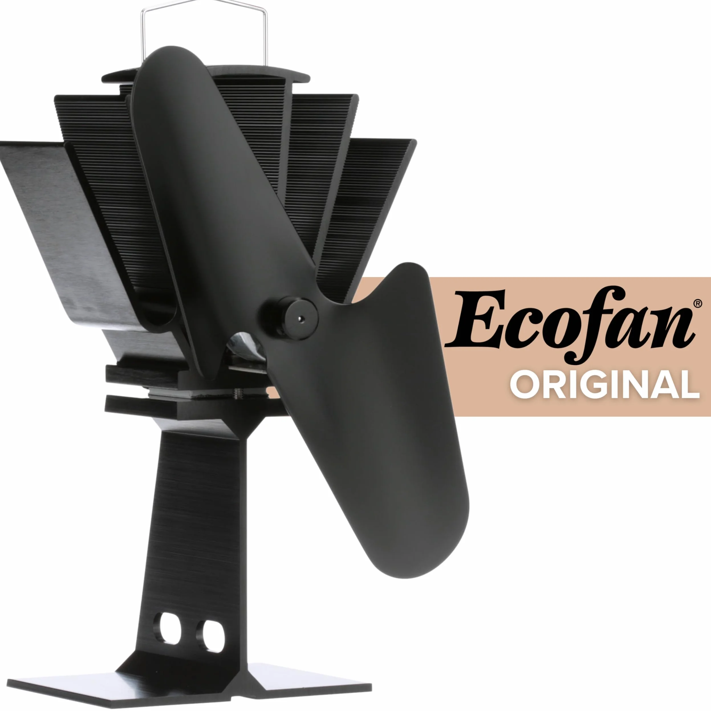Ecofan 800CAXBX - Ventola per stufa a legna alimentata a calore, colore: nero, bilingue