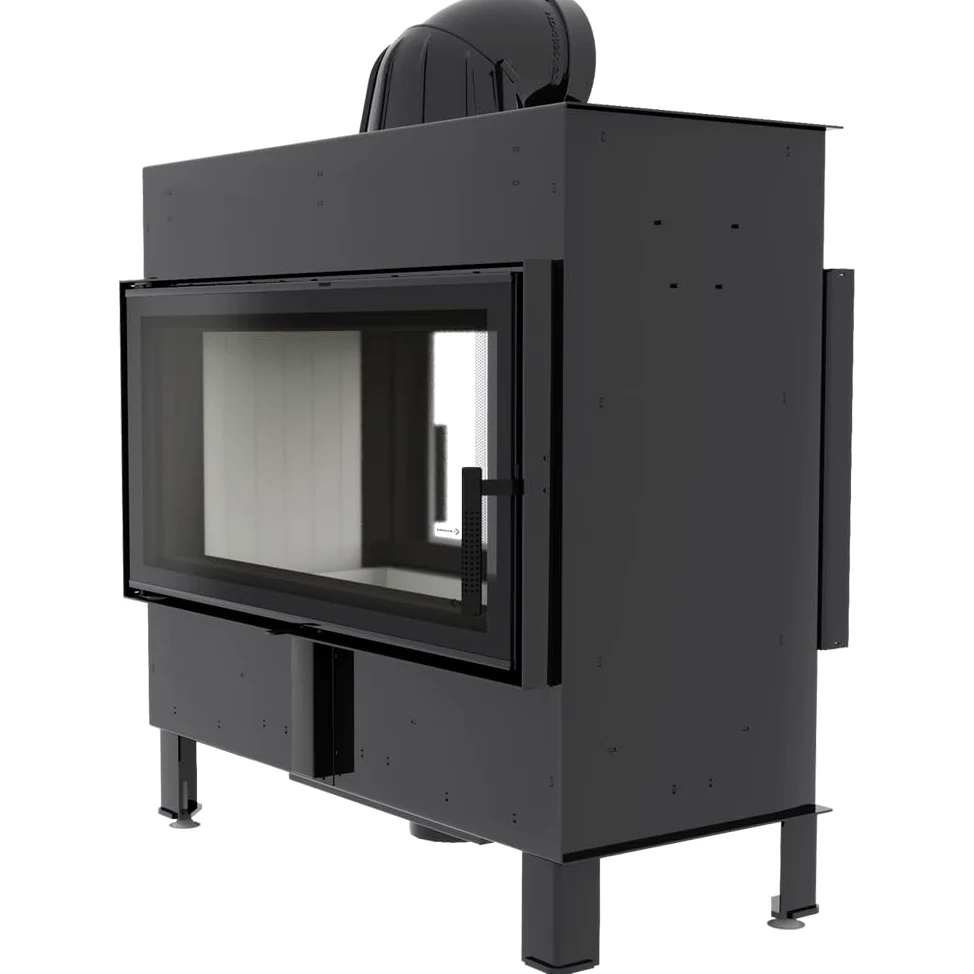 KRATKI Inserto per camino in acciaio a legna LUCY 16 kW Ø200 tunnel A+ 81 | Acciaio nero, efficienza 81%, classe A+. Ecodesign, BImSchV 2, Kratki PRO; per recupero calore.; combustione efficiente