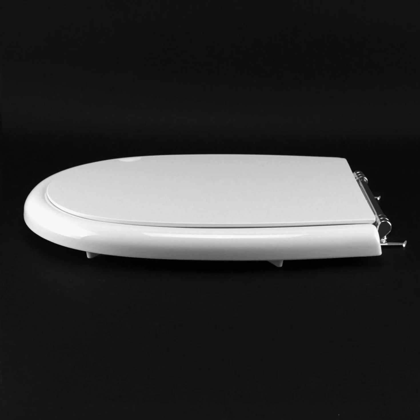 IDROTOP Copriwater per Cesame Aretusa come Originale, Ovale, Bianco | Anima in legno, Poliestere lucido, Cerniera tubetto ottone cromato, Made in Italy