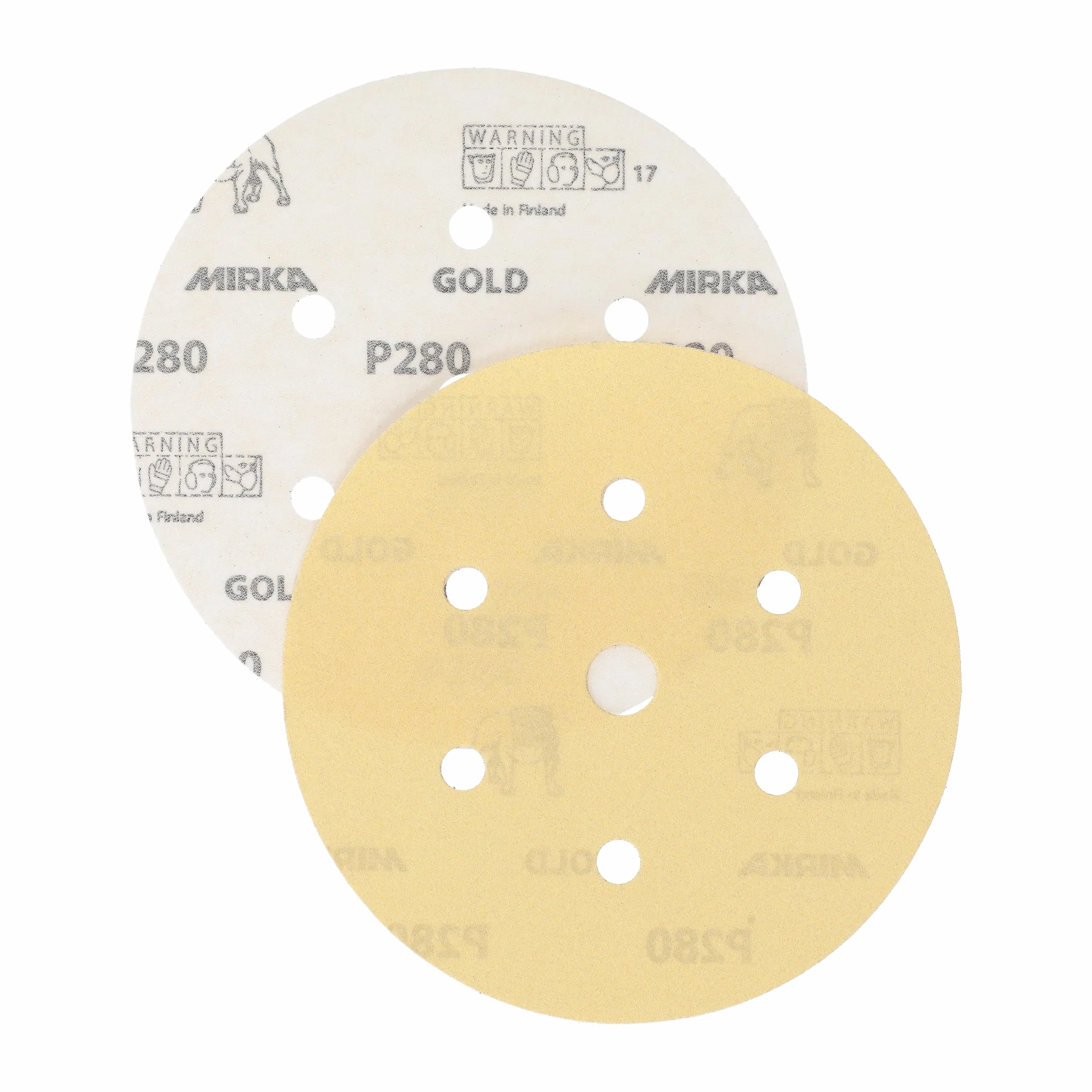 Mirka Gold Carta abrasiva universale Ø 150 mm a strappo 7 fori grana P280 100 pz