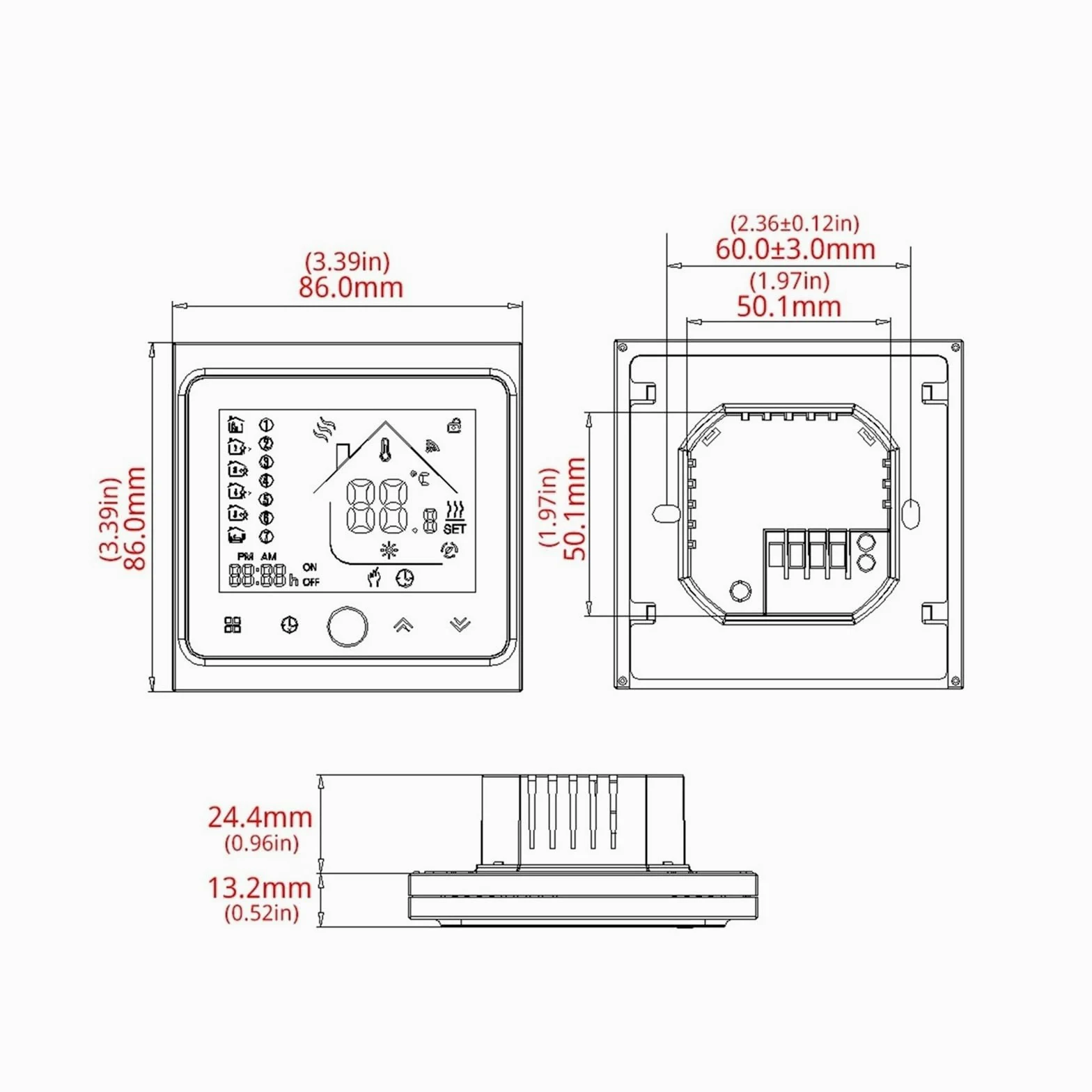 Smart WiFi Termostato Regolatore di temperatura Acqua Riscaldamento a pavimento caldo Acqua Caldaia a gas Funziona Facile Da Usare(Black,BHT-002-GBLW(WiFi))