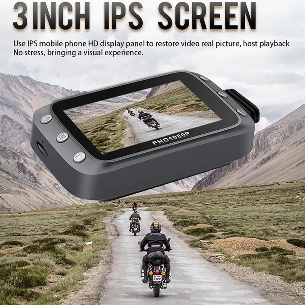 WiFi DVR per Moto Dash Cam 1080P+1080P Full HD Vista Anteriore Posteriore Telecamera per Moto Impermeabile GPS Logger Recorder Box Pezzi di Ricambio di Ricambio (B)