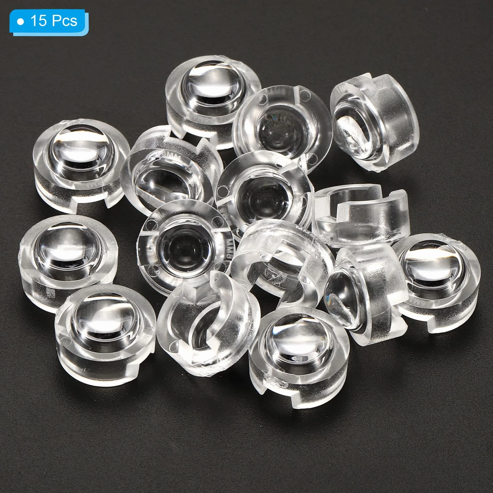 PATIKIL 13mm LED Convesso Lente, 15pz 15 Gradi Fascio Angolo Acrilico LED Ottico Convesso Condensatore Obiettivo per 1W 3W LED Lampada Perline Infrarossi Fotocamere, Trasparenti
