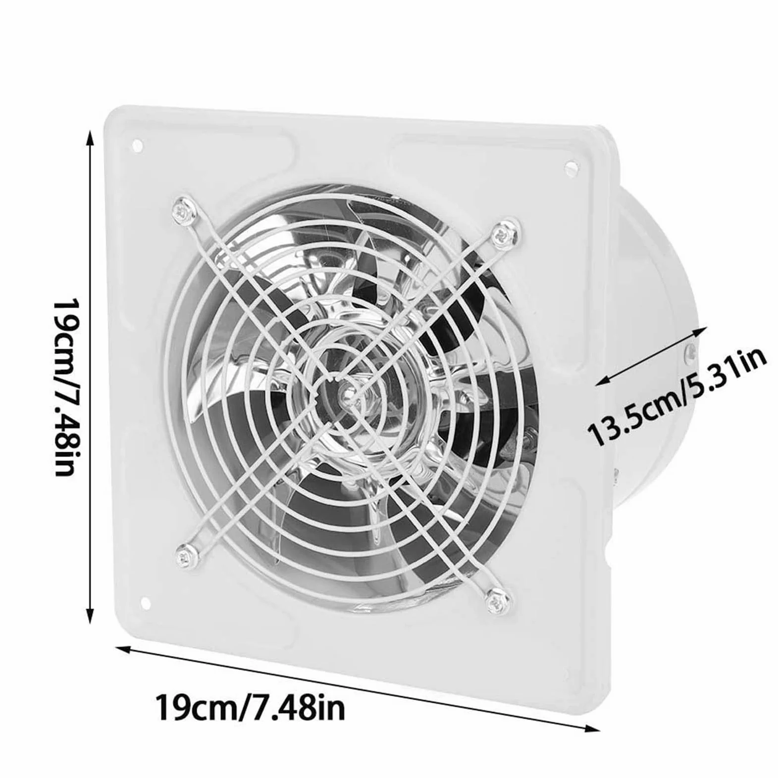Aspiratore da Parete 190mm 40W 220V Silenzioso Super Silenzioso per Bagno, Cucina, Ventilazione, Garage - Aeratore Ventila Aspiratore Assiale Ventilatore di Flusso (Bianca)