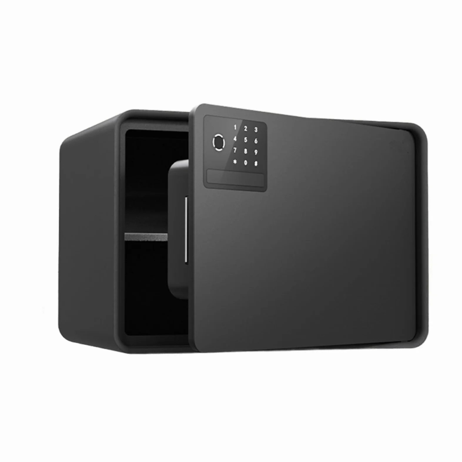 Cassetta di Sicurezza Piccola Cassaforte a Combinazione con Sensore di Impronte Digitali Interamente In Acciaio e Pannello di Controllo Intelligente A LED Safe per La Casa, L'hotel(Black)