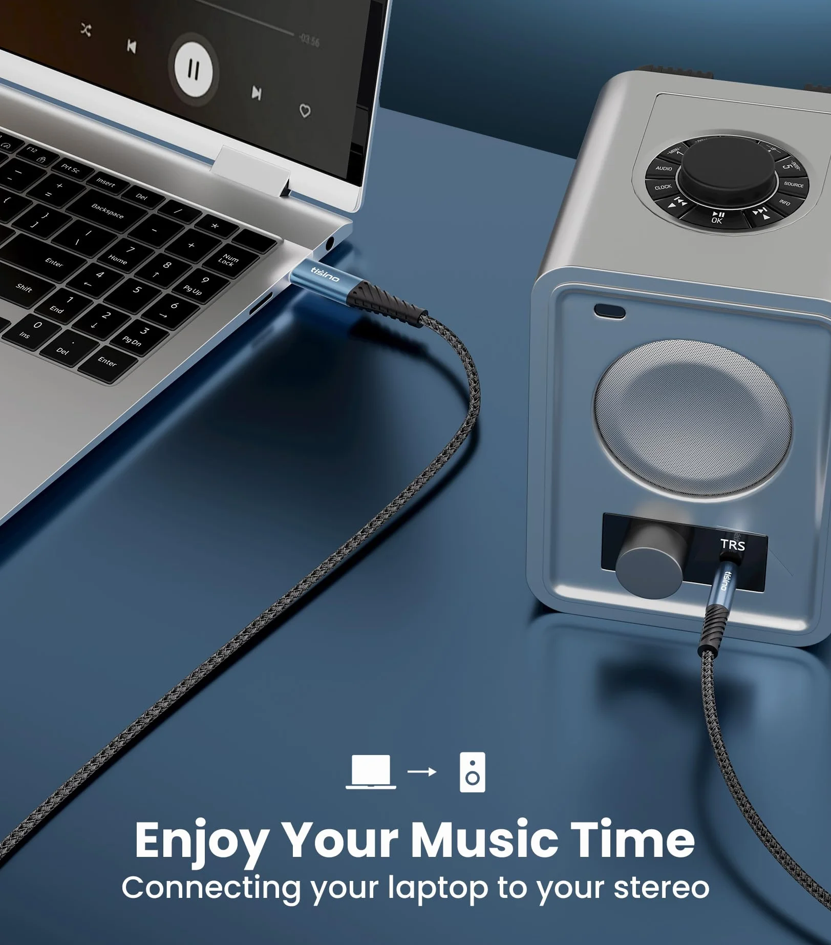 Tisino Cavo Aux 3,5mm a usb C (0,5m), cavo ausiliario per cuffie stereo Hi-Fi, compatibile con iPhone 15, 15 Pro Max Plus/Galaxy S24/S23 Ultra/iPad Pixel 9