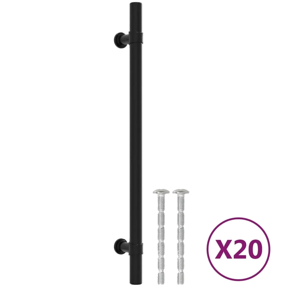 Maniglie per Mobili 20 pz Nere 192 mm in Acciaio Inox,Maniglie Moderne,Maniglie Cassetti,Maniglie per Mobili-3203695