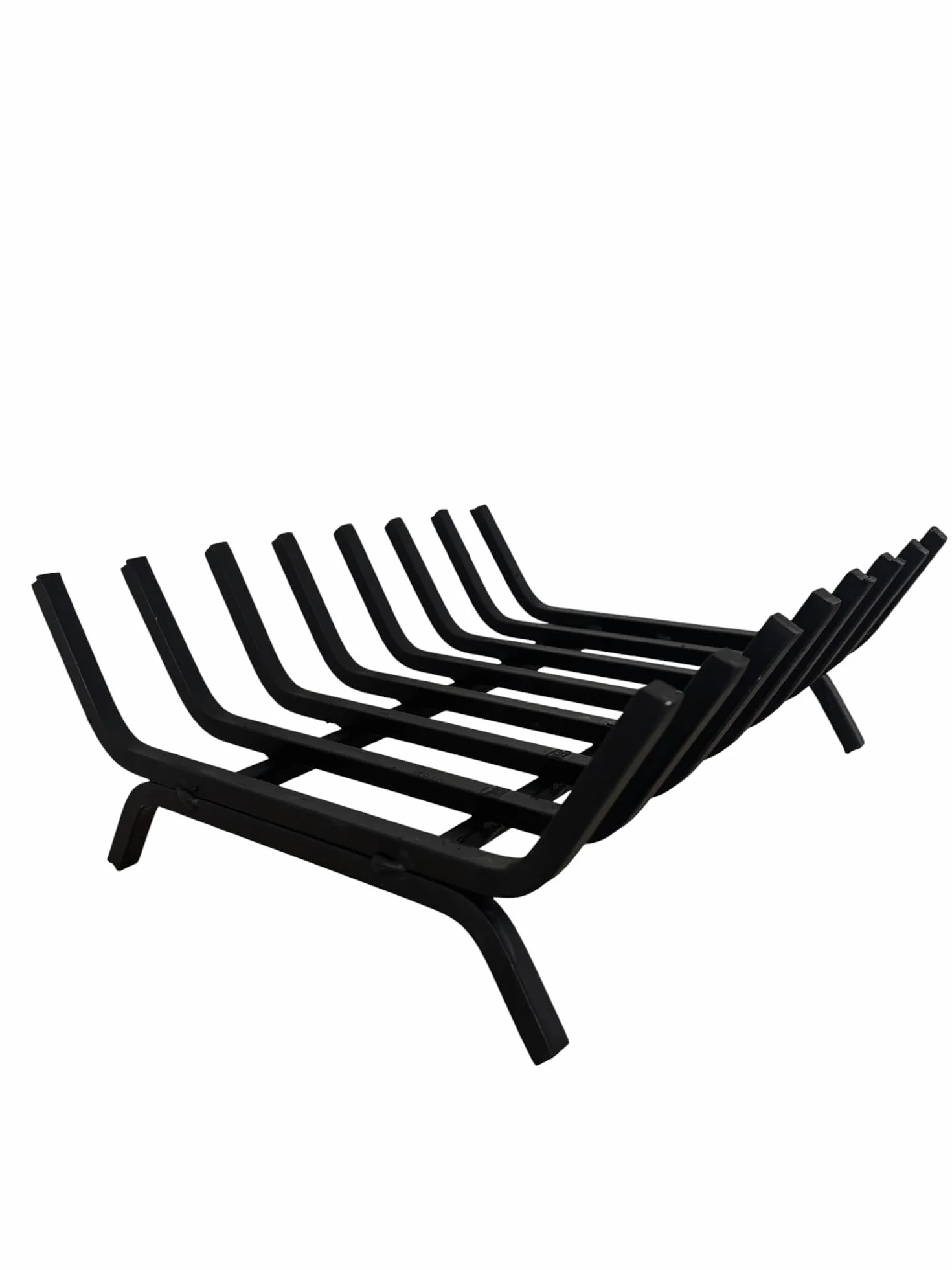 GREGORIOSTORE Portalegna in Ferro per Camino, 40x35x16 cm, Nero, Struttura Robusta 12 mm, Made in Italy