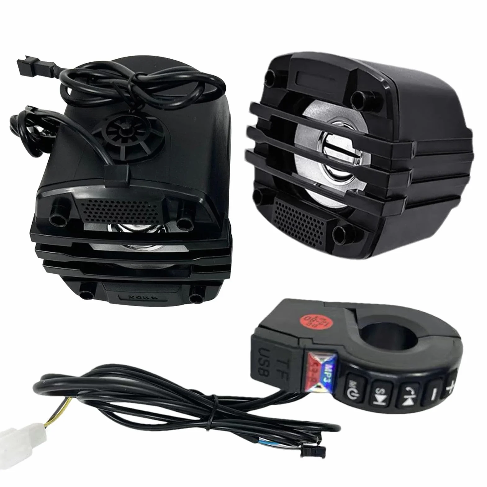 Altoparlante da manubrio,Altoparlanti per moto, Altoparlanti per montaggio su manubrio del audio, Amplificatore radio, di amplificazione audio, stereo per moto con audio HiFi per ATV e UTV