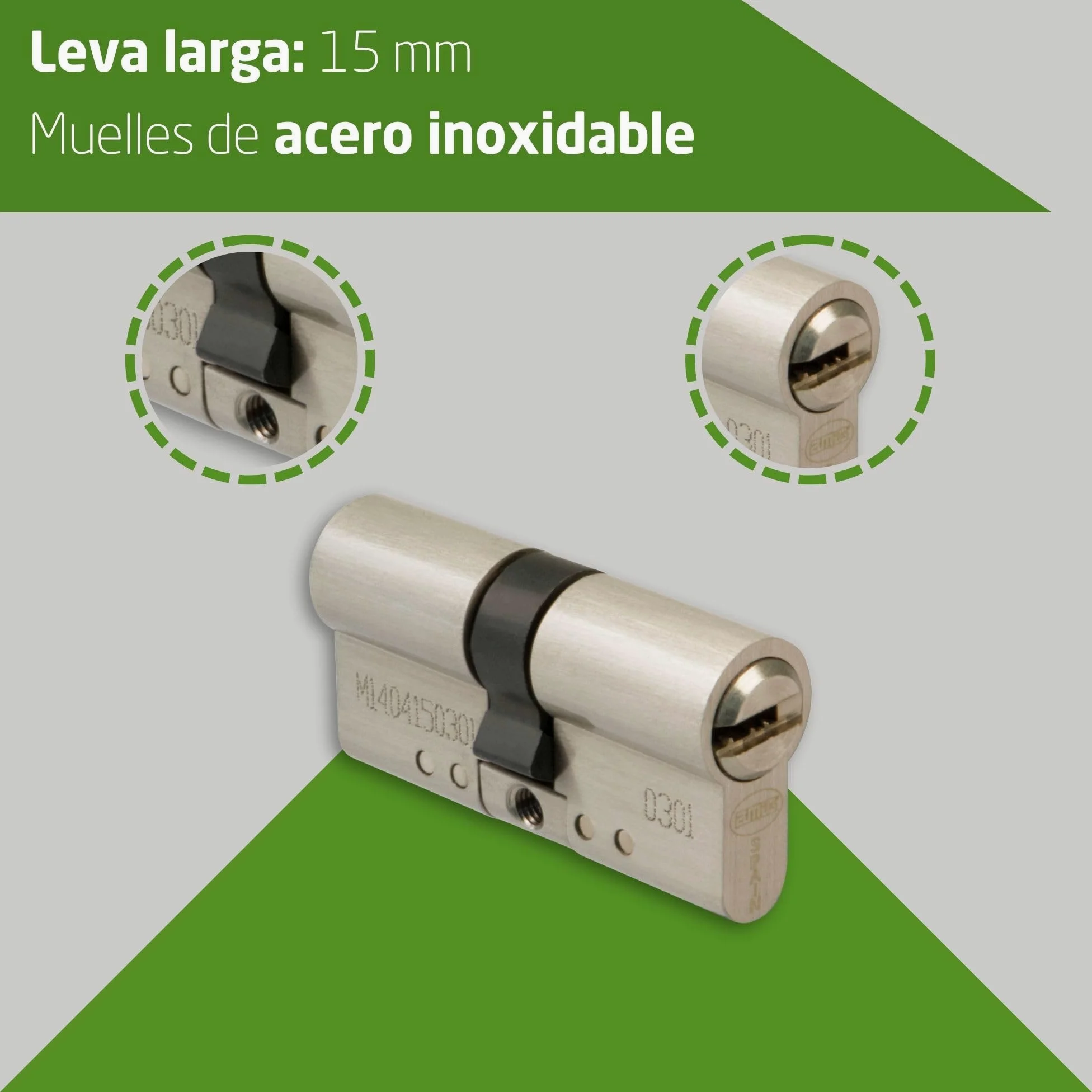 Amig - Cilindro di Sicurezza | Serratura Anti-Pick e Anti-Urto | 5 Chiavi Incluse | Anti-Bumping e Antigrimaldello | Acciaio Inox | Per Porte in Legno, Argento Opaco, 80 (35-45 mm)