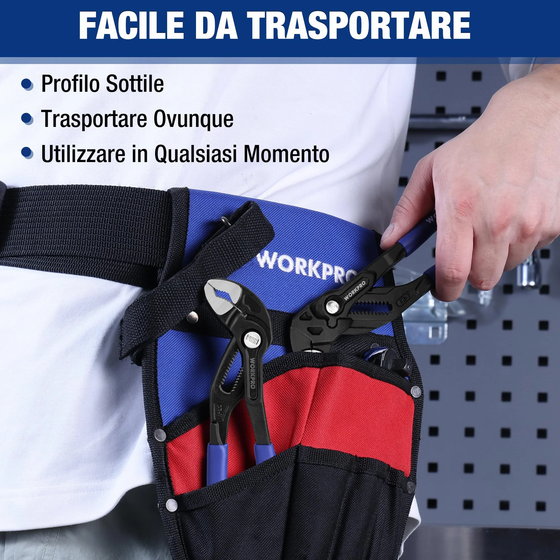 WOKRPRO Set di 2 Pinze Idraulico da 180 mm, Pinza a Pappagallo, Acciaio CrV, Apertura 40/42 mm