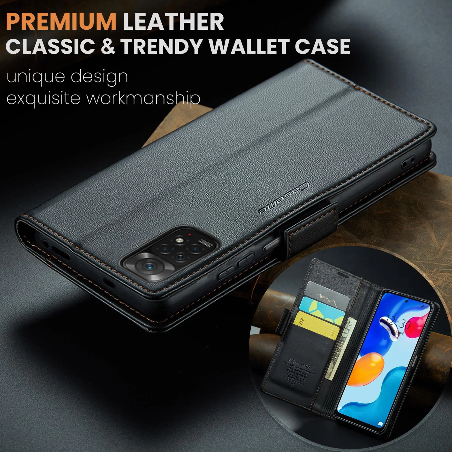Cover per Xiaomi Redmi Note 11 4G/ Note 11S 4G Custodia Portafoglio [Blocco RFID] Pelle PU Wallet Case Flip Libro con Porta Carte Flip Case per Redmi Note 11/ Note 11S 4G/ Note 12s 4G, Nero