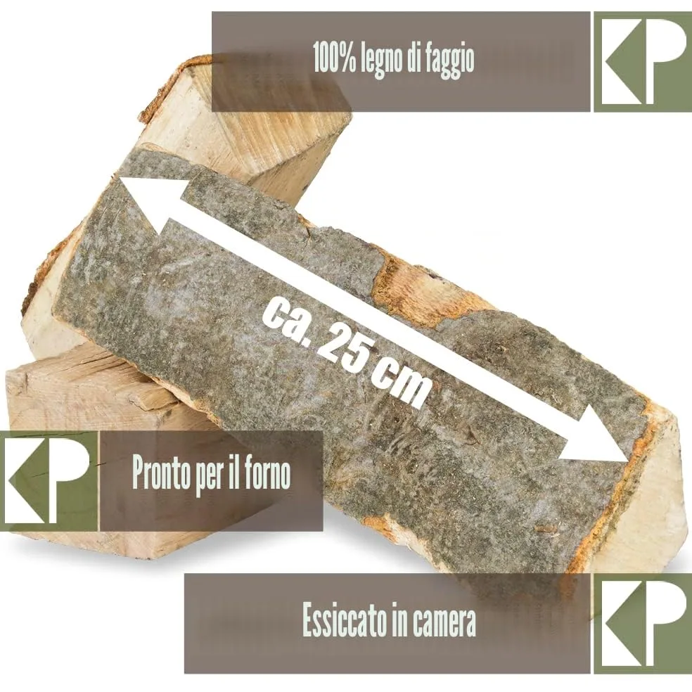 Legna da Ardere 90 kg Per Stufa e Camino Braciere Griglia Cestello per il Fuoco Ceppi 25 cm o 33 cm Kingpower, lunghezza:33 cm