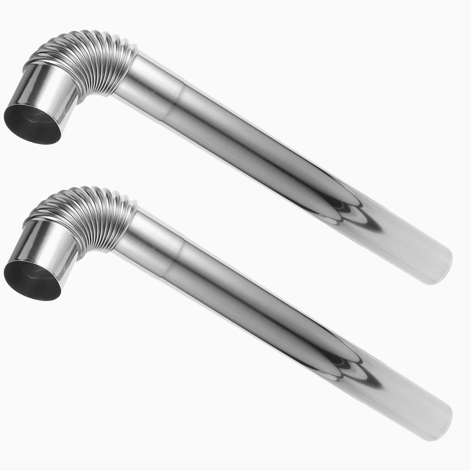 4 pezzi Kit Tubo Fumario in Acciaio con Gomiti Tubo Resistente per Legna e Caldaie Estensione Fumi per Uso Interno Cucina