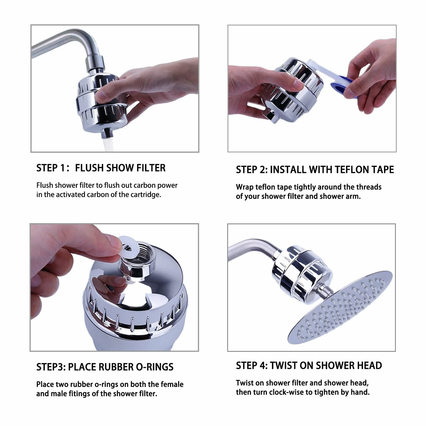 Filtro Anticalcare Doccia con Due Cartucce Di Ricambio, Filtro Acqua Doccia Universale per Acqua Dura, Rimuove Odori, Cloro e Calcare - Filtriacquaitalia