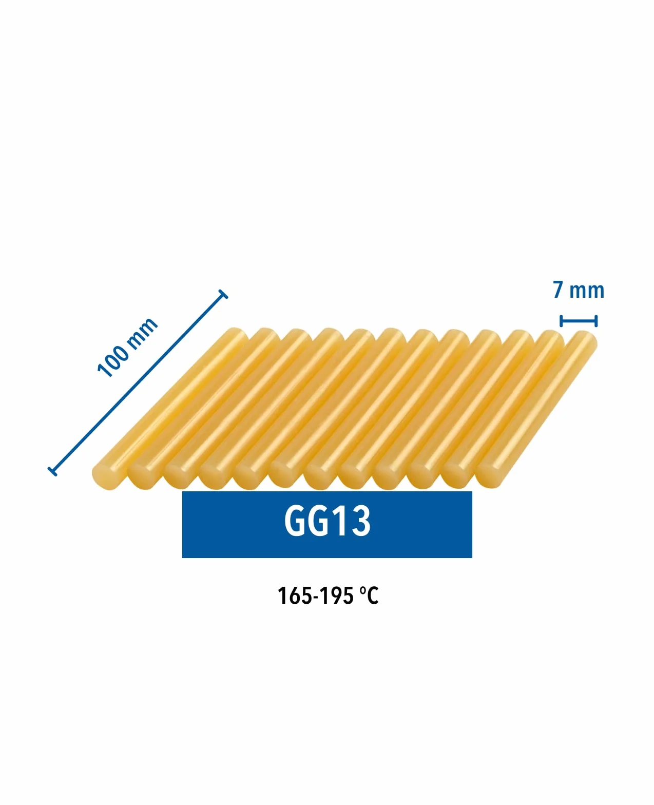 Dremel GG13 Hot Glue Gun 12-pack, 11 mm, 165-195°C, Colla per Legno