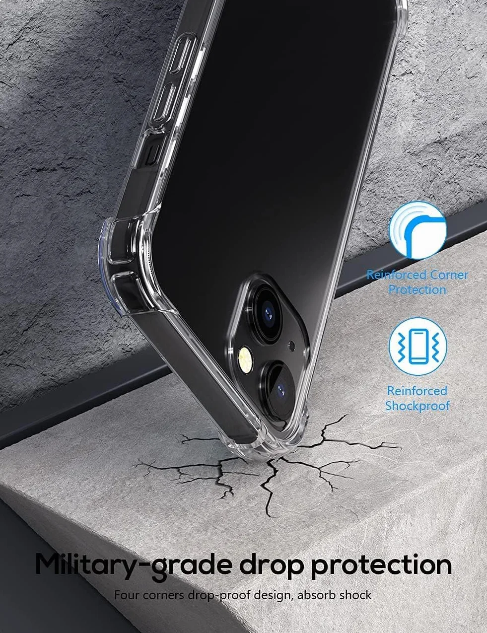 Captor Cover iPhone 13 Trasparente TPU Morbido, Silicone Flessibile, Antiurto, Shockproof, Paraurti, Assorbimento Urti, Protezione Totale, Anti Ingiallimento Resistente iPhone 13 Cover