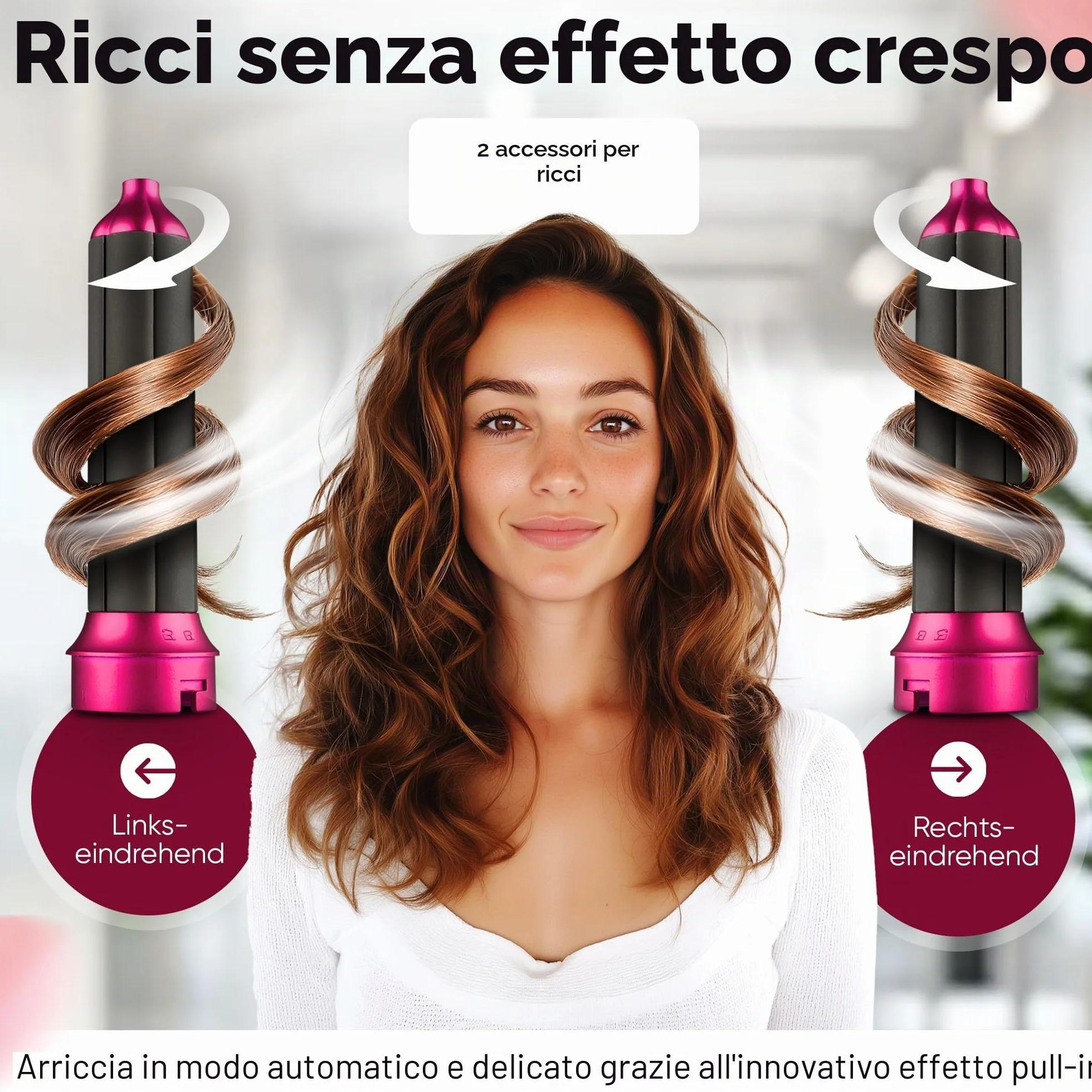 Piastra ad aria calda 1000W Grigio Rosa Proficare PC-HAS3132-GRY