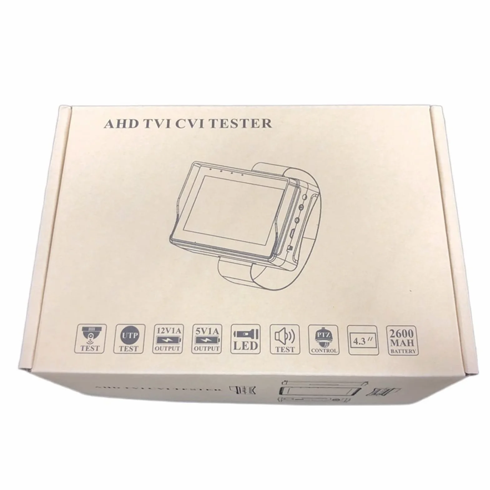 Tester CCTV, Tester CCTV 2 in 1 da 4,3 pollici, tester for telecamera IP polso portatile, for analogica AHD, supporto PAL/NTSC, uscita DC12V