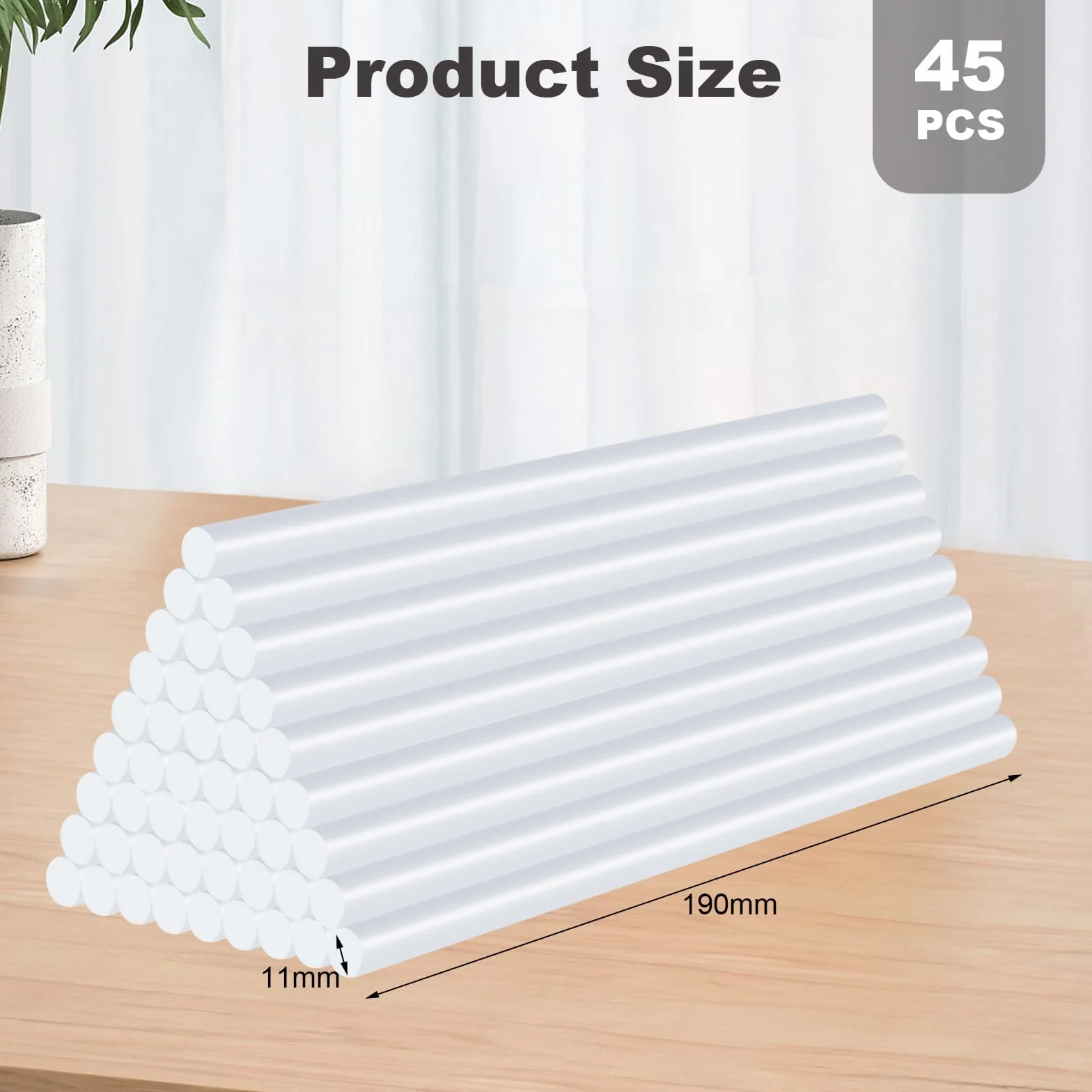45 Pezzi Colla a Caldo Ø 11 x 190 mm, Stick Trasparenti per Pistole Adesive