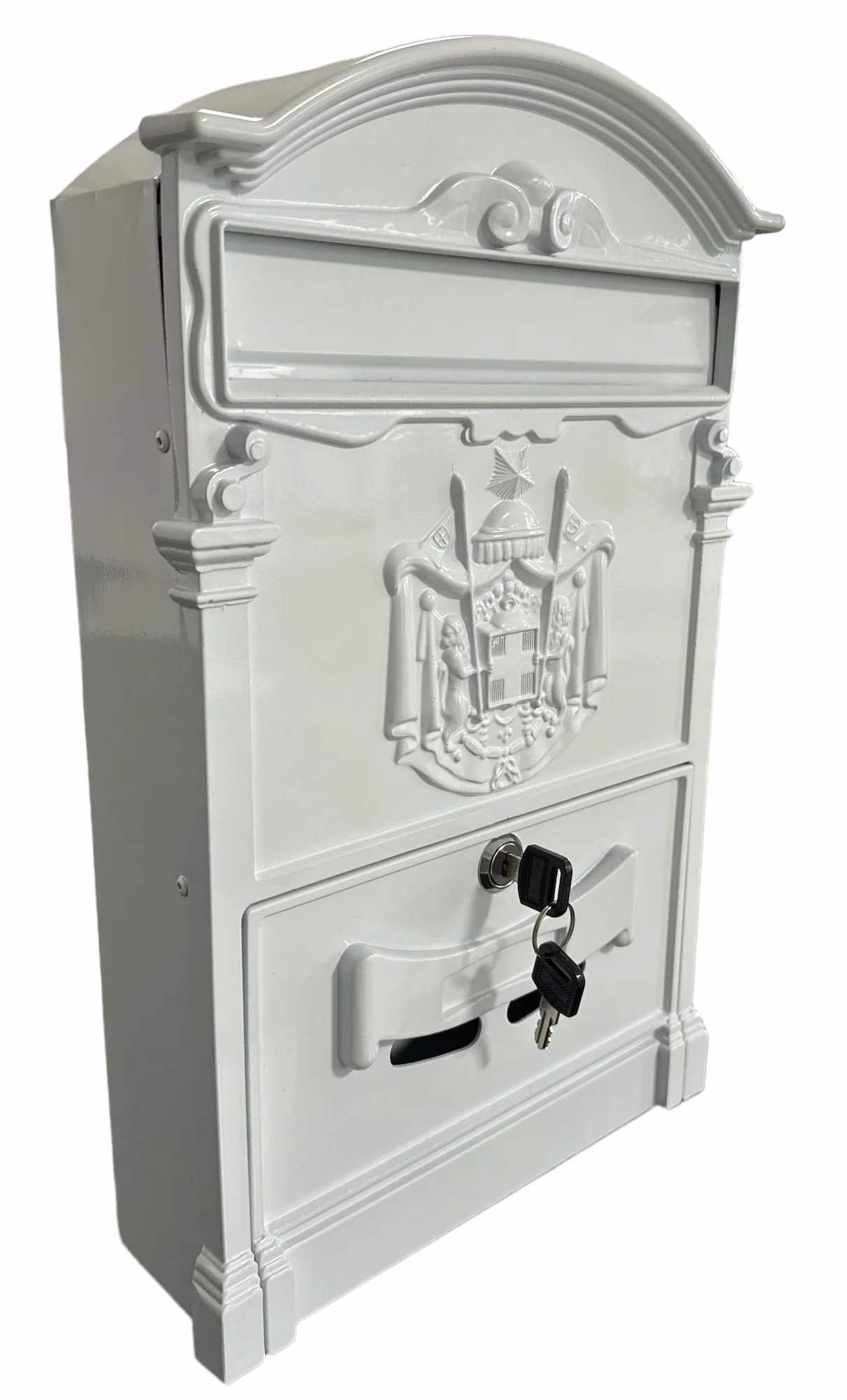 Cassetta Postale Elegante in Alluminio Verniciato 255x88x405H mm Bianco per Esterno