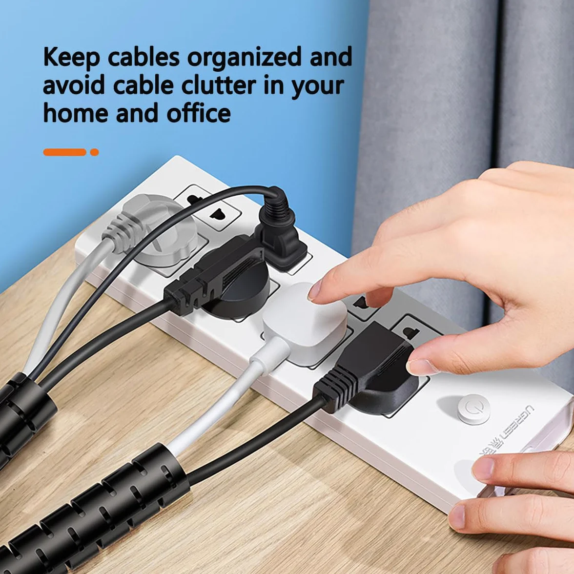 Copri cavi Diametro 22 mm Lunghezza 3 m Nero Cable Management