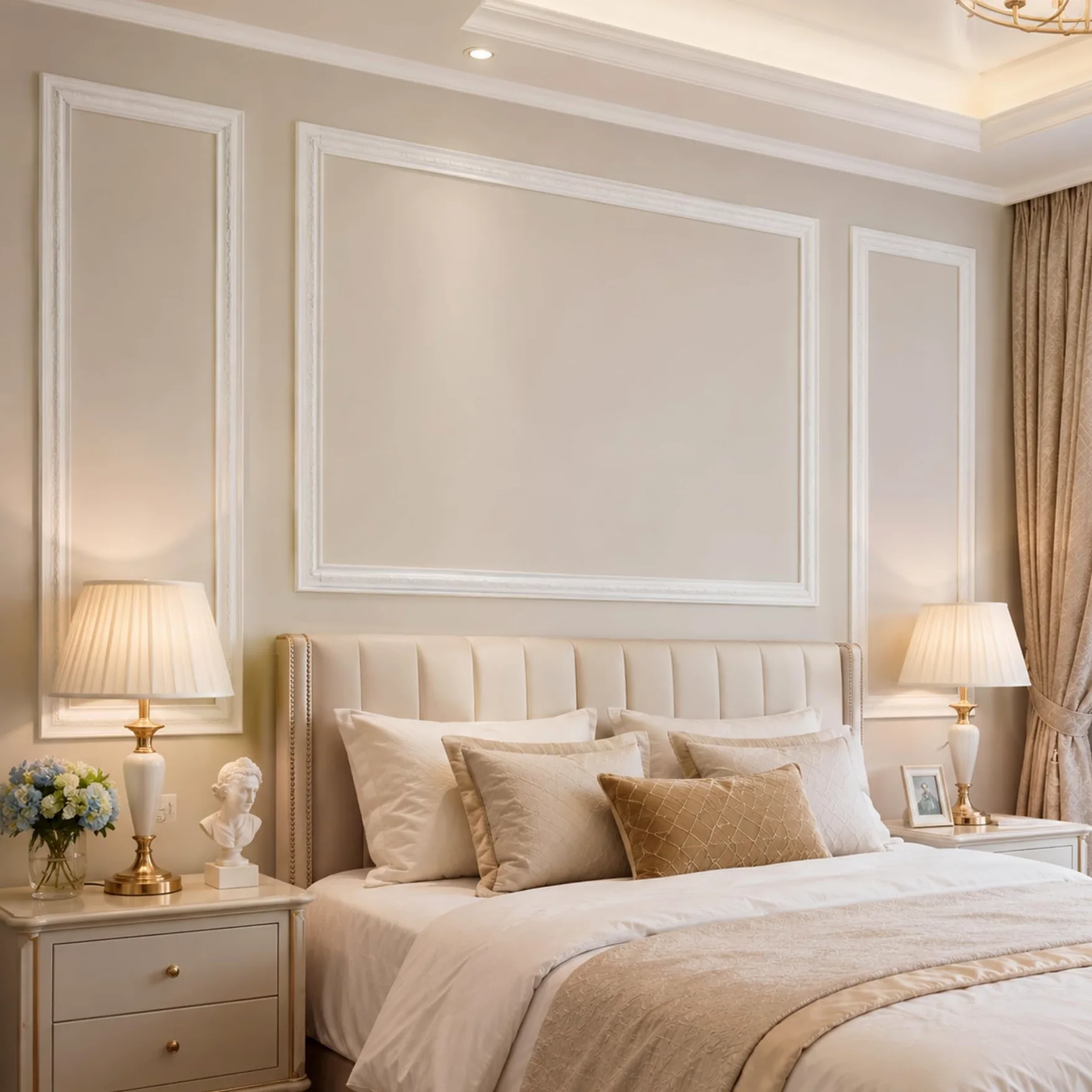 Modanatura Adesiva per Pareti Modanature in PVC Decorative Flessibile per DIY Specchi Porta Armadi, Bianco W 8cm,L 1m