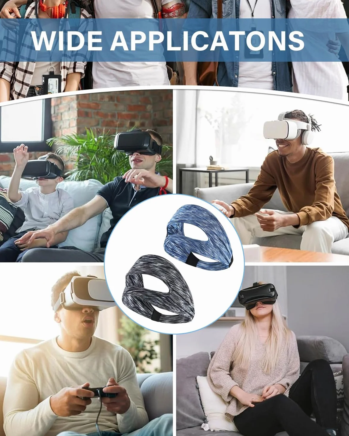 2 Pcs Maschera per gli occhi da gioco,VR Maschera per Occhi per Quest 3/Quest 3S,VR Traspirante Maschera,Lavabile VR mascher,per PS VR2/Quest Pro/Quest 2/Oculus Quest 2