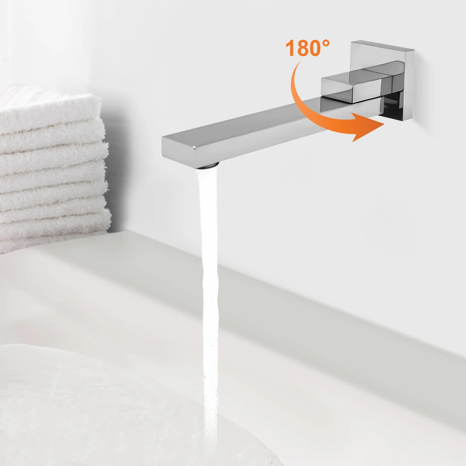 Boccetta per vasca da bagno da 1/2 pollici, cromato, girevole a 180°, con spruzzatore a nido d'ape, antiruggine, per cucina, bagno, lavanderia, ristorante