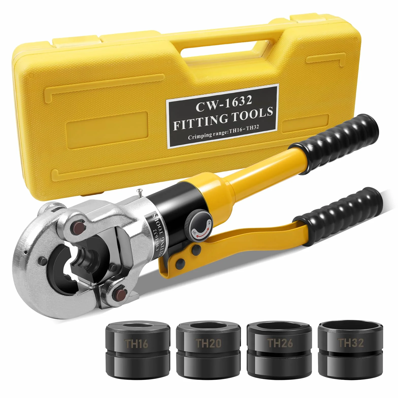 Pinza a pressa idraulica 16-32 mm tipo TH 10 T testa girevole 360° per tubi PEX PB rame