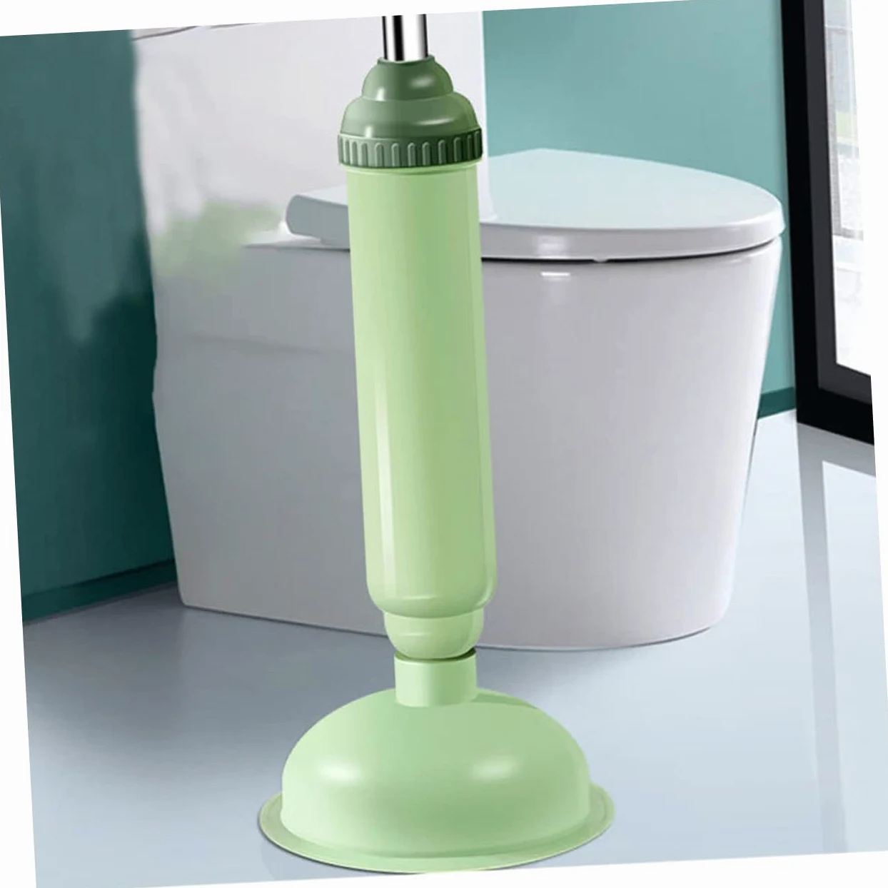 Ciieeo Stura Water a Pressione 2 Pezzi, Pompa Stura WC in PVC e Acciaio Inox, per Bagno e Cucina, Rimuove Blocchi Maggiore Pressione