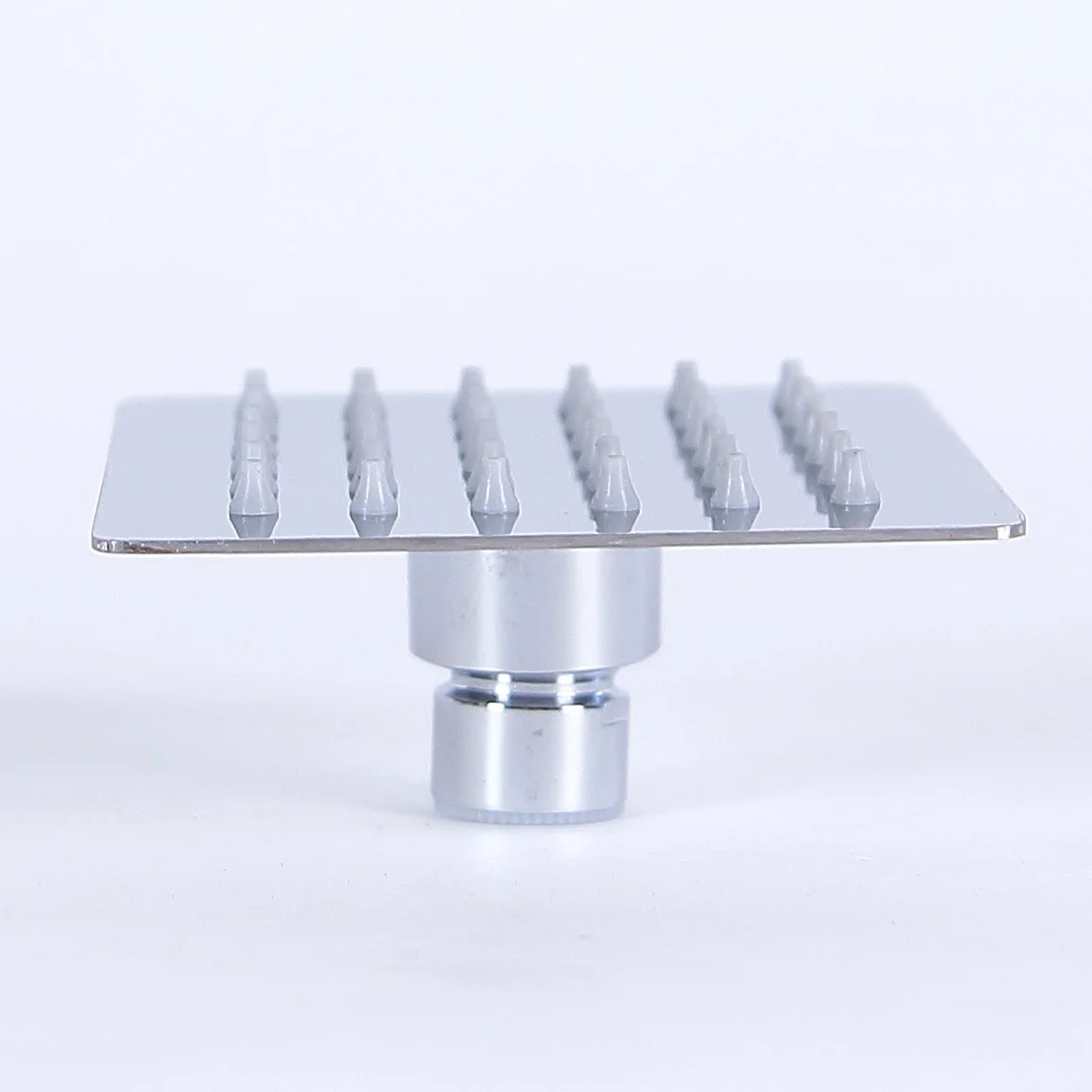 Doccia a pioggia rettangolare 10x10 cm 36 ugelli anticalcare acciaio inox cromato lucido 1 regolazione
