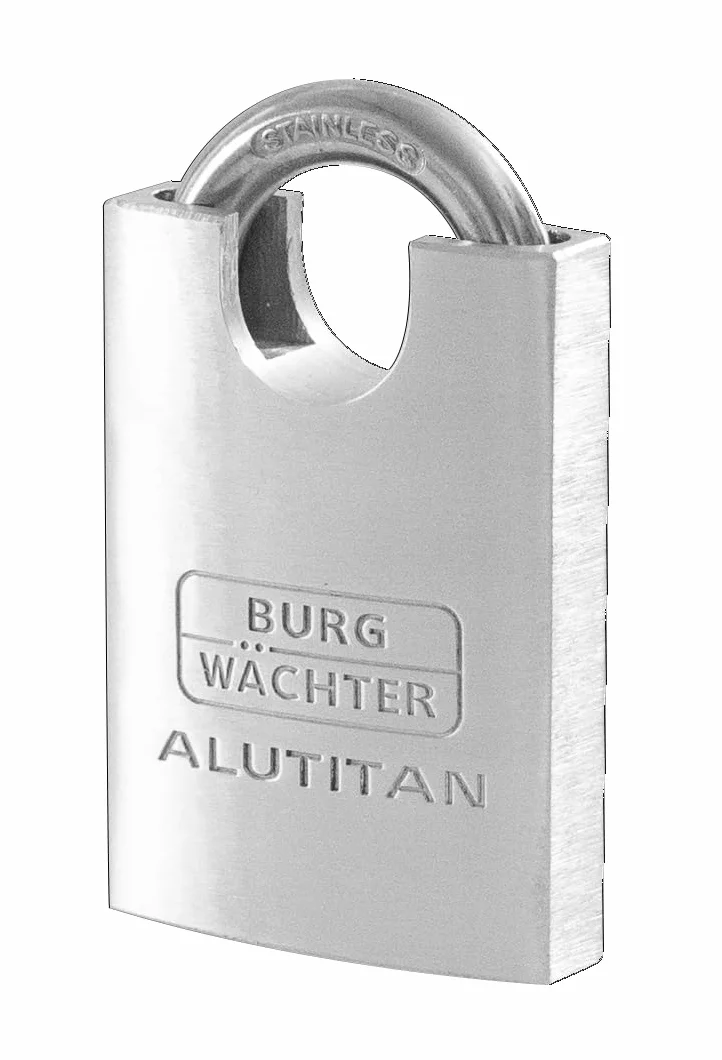BURG-WÄCHTER Lucchetto, 2 Chiavi, Spess. Arco 8 mm, Corpo in Alluminio Massiccio, Meccanismo Interno Antiruggine, Doppia Chiusura, Alutitan 770 CS 50