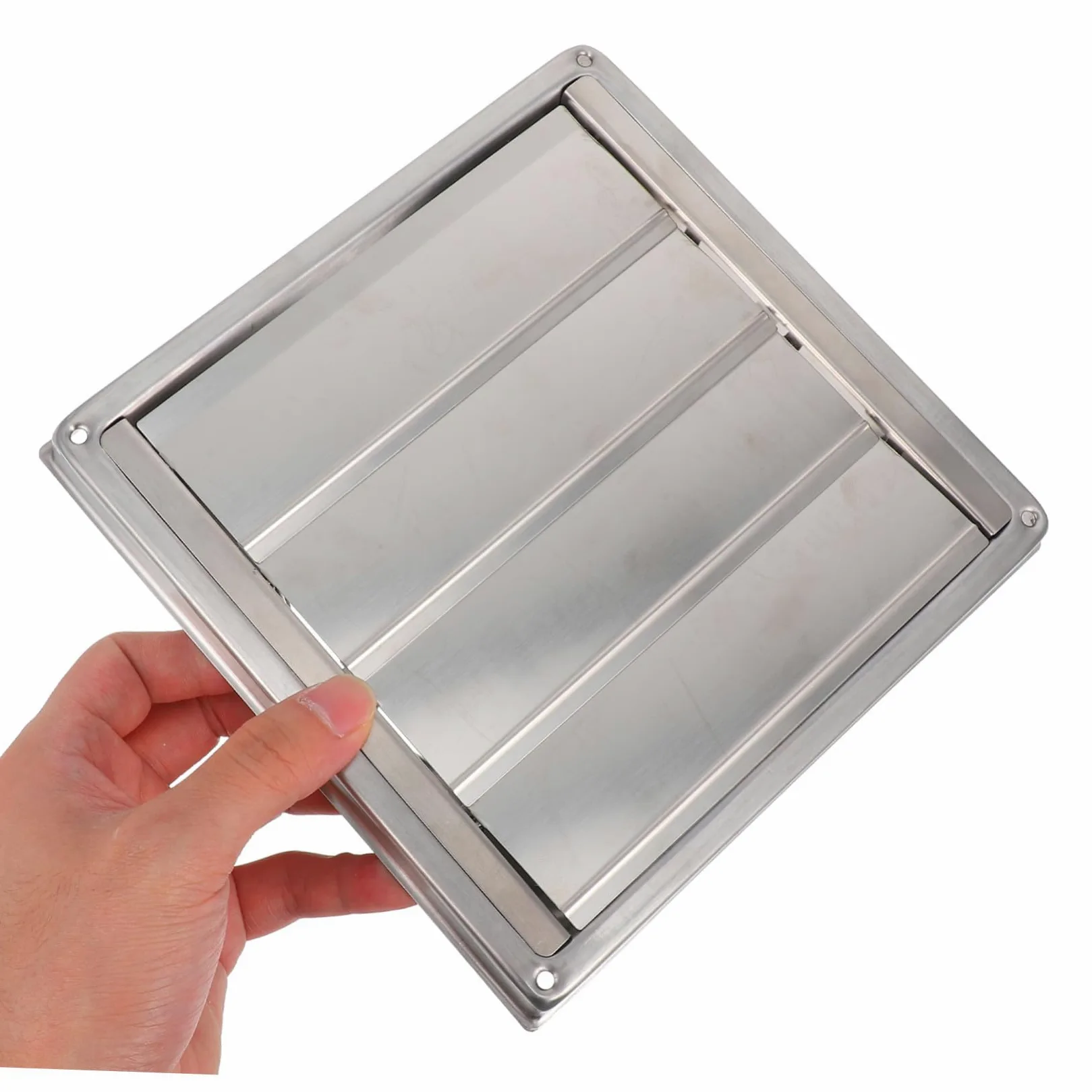 Homoyoyo Ventilazione in Acciaio Inox con Alette Regolabili e Rete Protettiva Copertura Aerazione per Esterni Case Uffici e Industrie Antipioggia e Resistente per Ventilazione e