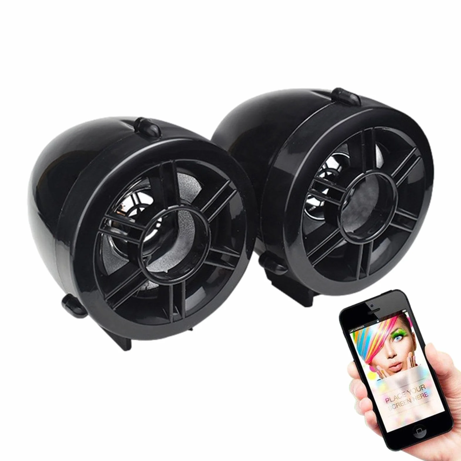 audio per moto, altoparlanti impermeabili per moto, altoparlanti stereo da 10,2 cm, amplificatore AUX MP3 integrato classe D da 300 Watt, adatto per manubri da 1 a 1,25 pollici